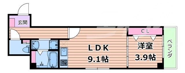 アルカンシェルコート緑橋の物件間取画像