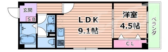 アルカンシェルコート緑橋の物件間取画像