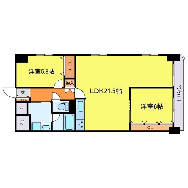 コープ野村梅田　Ａ棟の物件間取画像