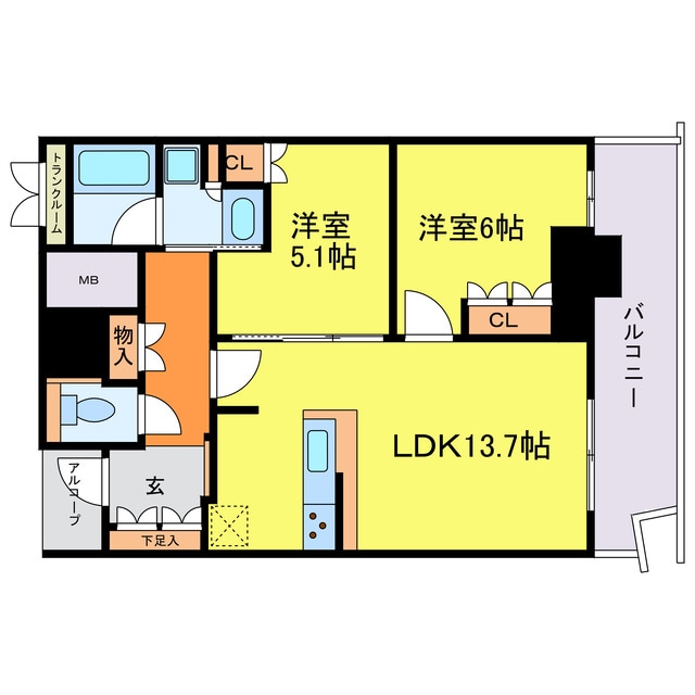 大阪ひびきの街ザ・サンクタスタワーの物件間取画像