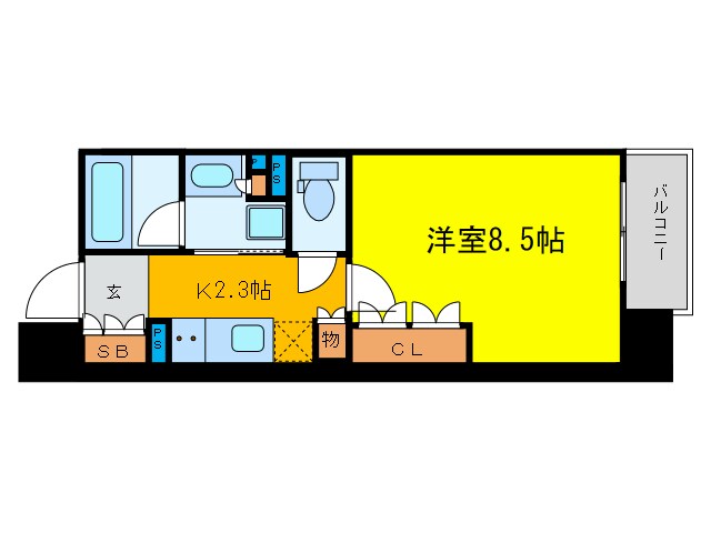 パークアクシス大阪新町の物件間取画像