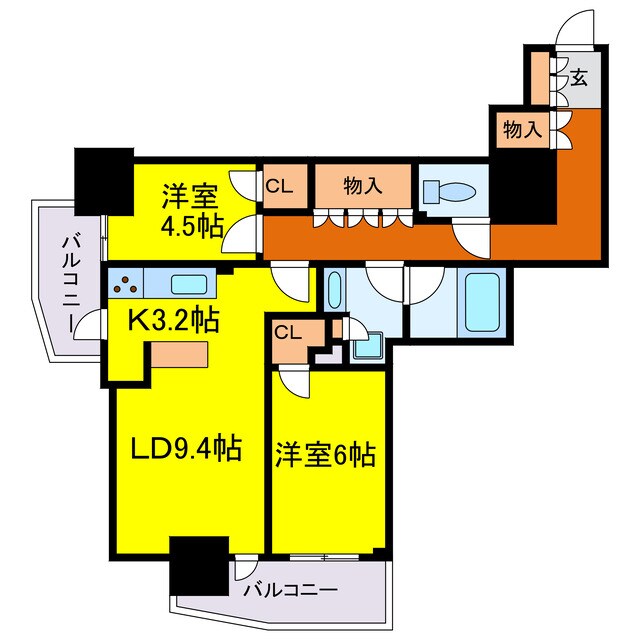 ローレルタワー堺筋本町の物件間取画像