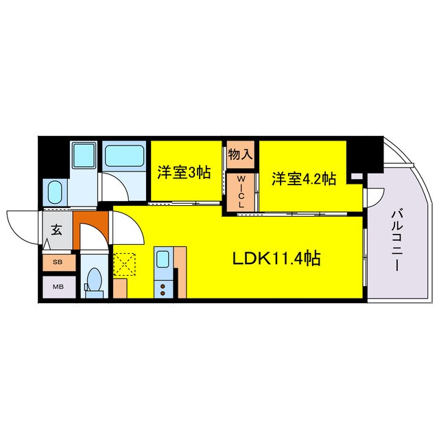 セレニテフラン梅田の物件間取画像