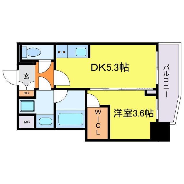 ライフフィールドなにわ本町RUELLEの物件間取画像