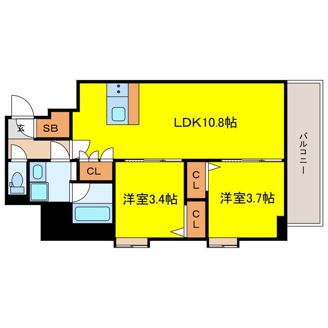 スプランディッド弁天町DUEの物件間取画像
