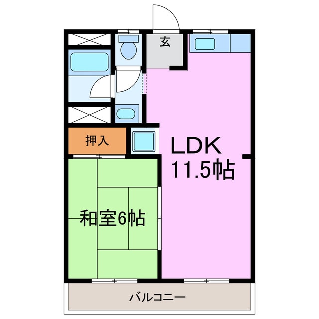 上ノ山ハイツⅡの物件間取画像