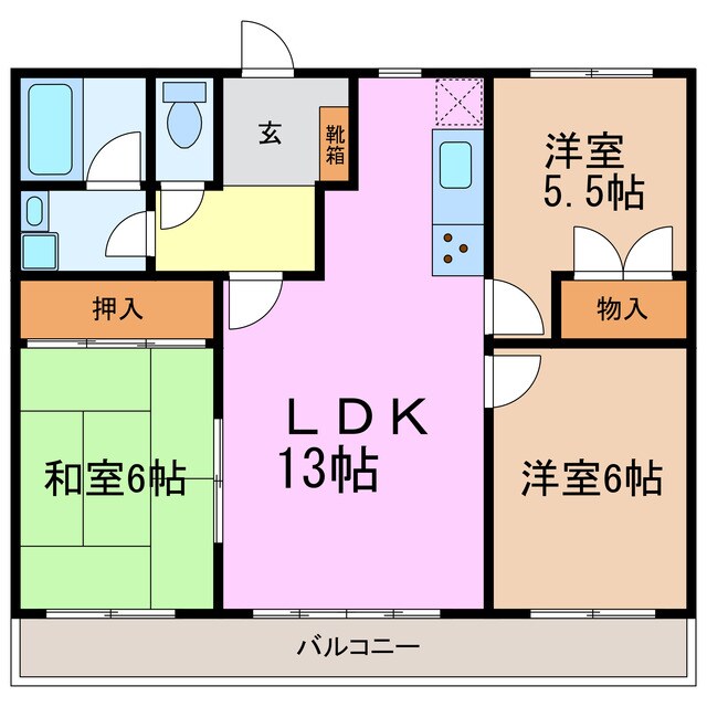 レジデンス赤池の物件間取画像