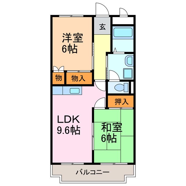 サンパレス緑ヶ丘Ａの物件間取画像