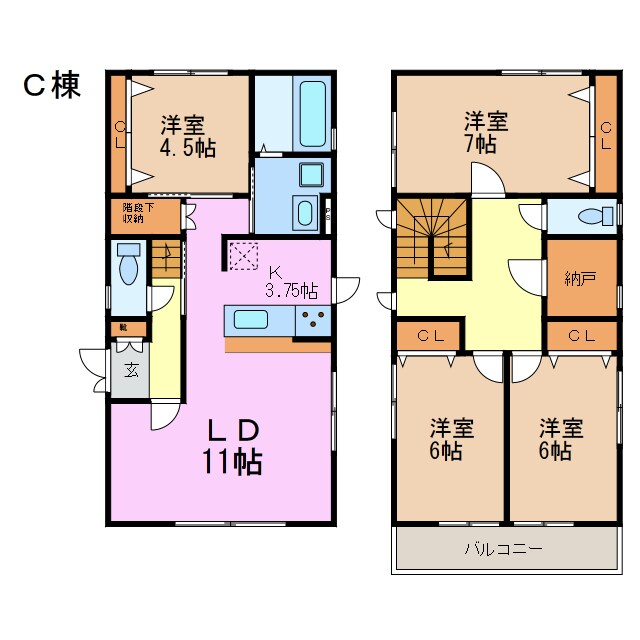 猪高台一丁目戸建 Cの物件間取画像