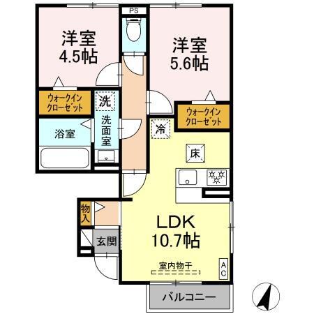 リバーサイド米野木台Ⅱの物件間取画像