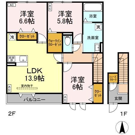 ベルネージュⅢの物件間取画像
