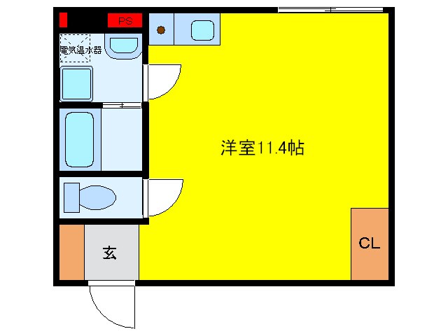 谷町四丁目駅 徒歩1分 3階の物件間取画像