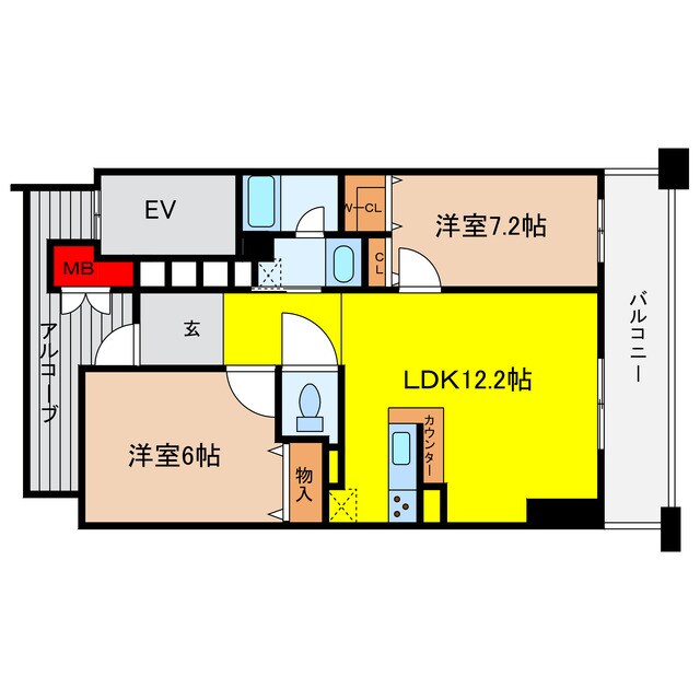 サーパス松屋町筋の物件間取画像