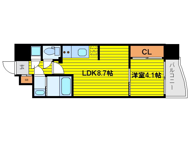 堺筋本町駅 徒歩4分 5階の物件間取画像