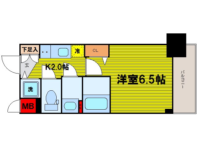 松屋町駅 徒歩1分 10階の物件間取画像