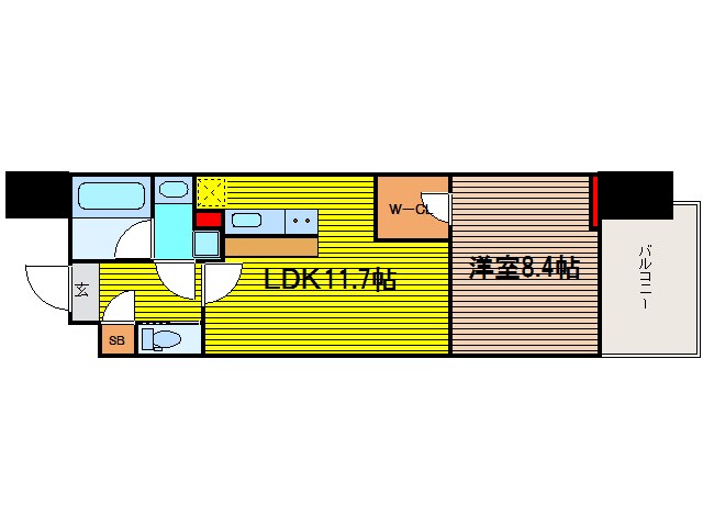 松屋町駅 徒歩3分 12階の物件間取画像