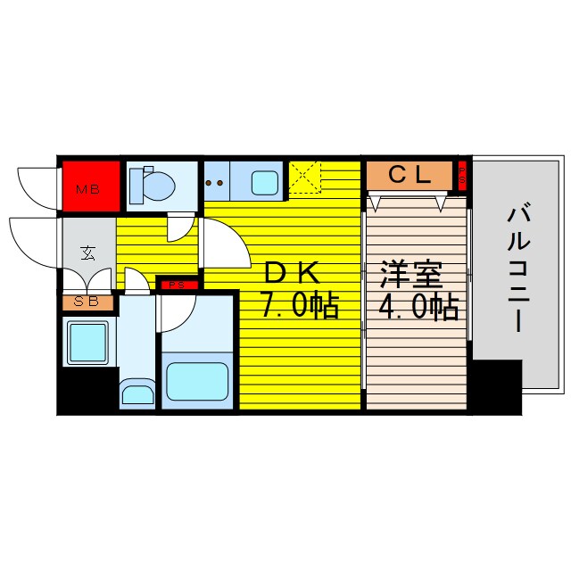 肥後橋駅 徒歩5分 15階の物件間取画像