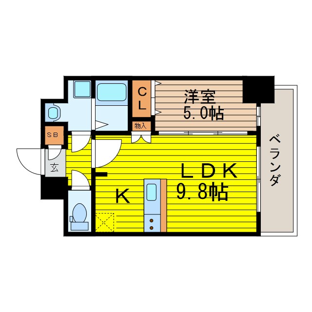 扇町駅 徒歩1分 8階の物件間取画像