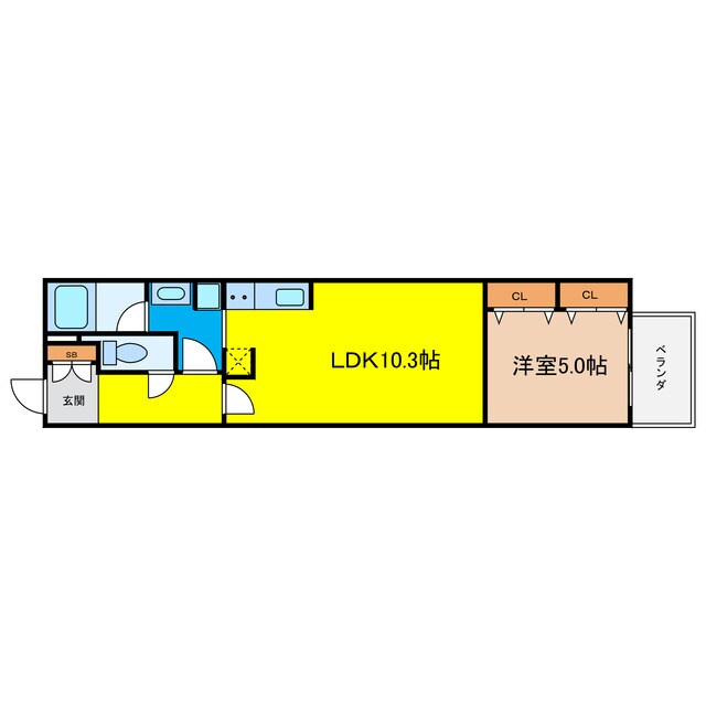 ラシュレ北浜の物件間取画像