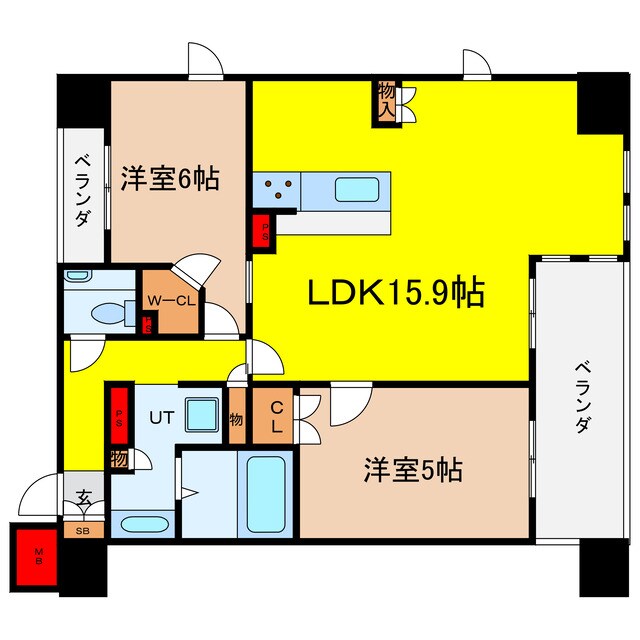 ワコーレ大阪新町タワーレジデンスの物件間取画像