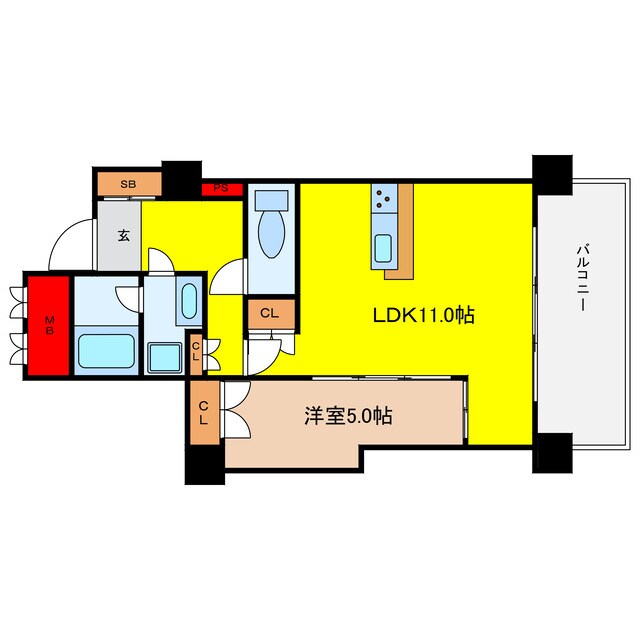 ローレルタワー堺筋本町の物件間取画像