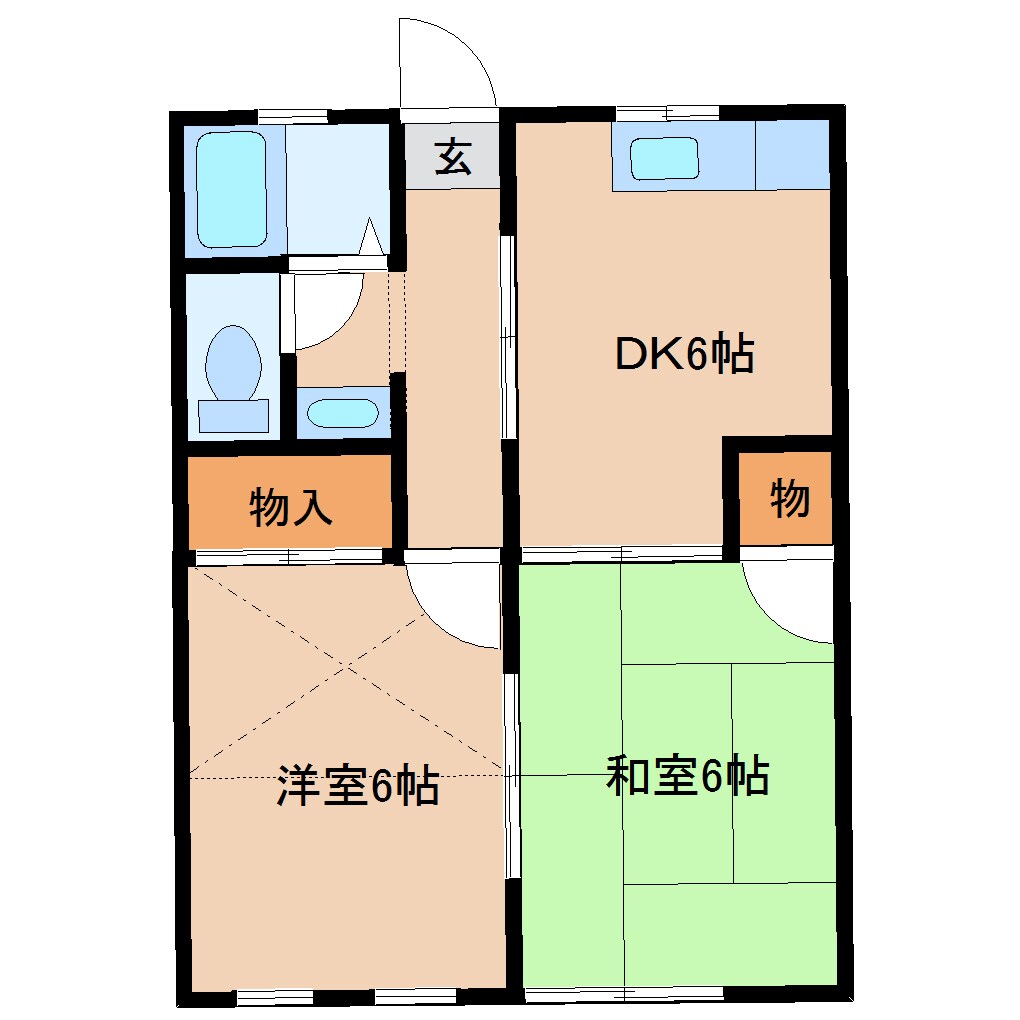 セゾンさつきＡ棟の物件間取画像