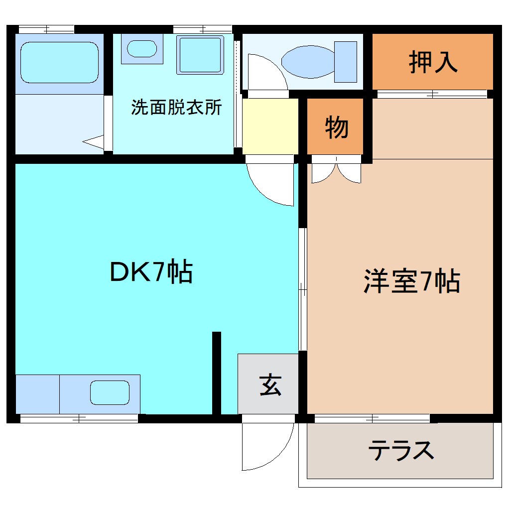 古川駅 徒歩50分 1階の物件間取画像