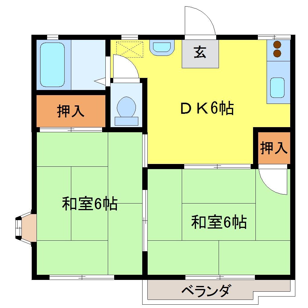 フレグランス川島Ｂ棟の物件間取画像