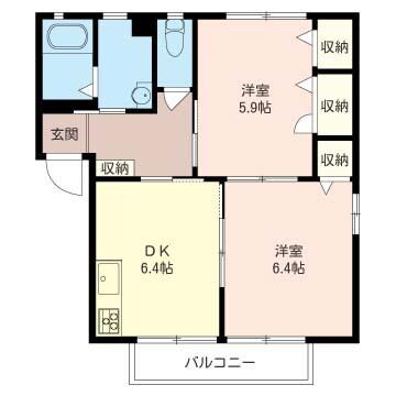 アベニュー　Ⅰの物件間取画像