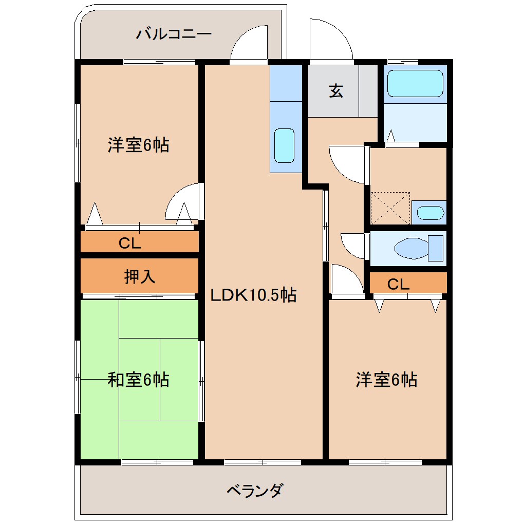 羽田 徒歩5分 3階の物件間取画像