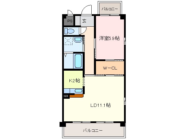 ハイツＭ Ⅱの物件間取画像