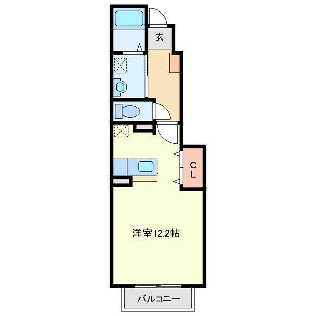 パルテール西条Aの物件間取画像