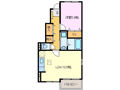 ラグレイト南風　Ｂ棟の物件間取画像