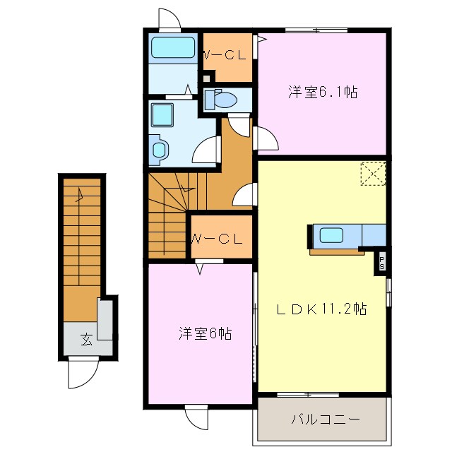 クレシア　D棟の物件間取画像