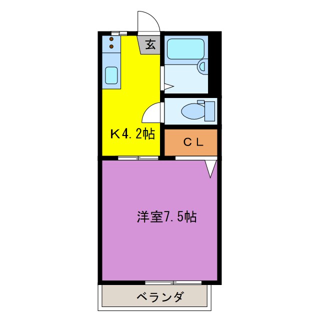 カーサ江島ⅡA棟の物件間取画像