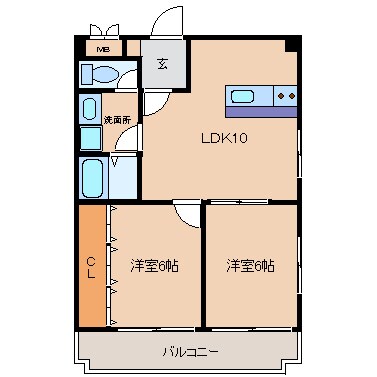 プリンセス瓦町の物件間取画像