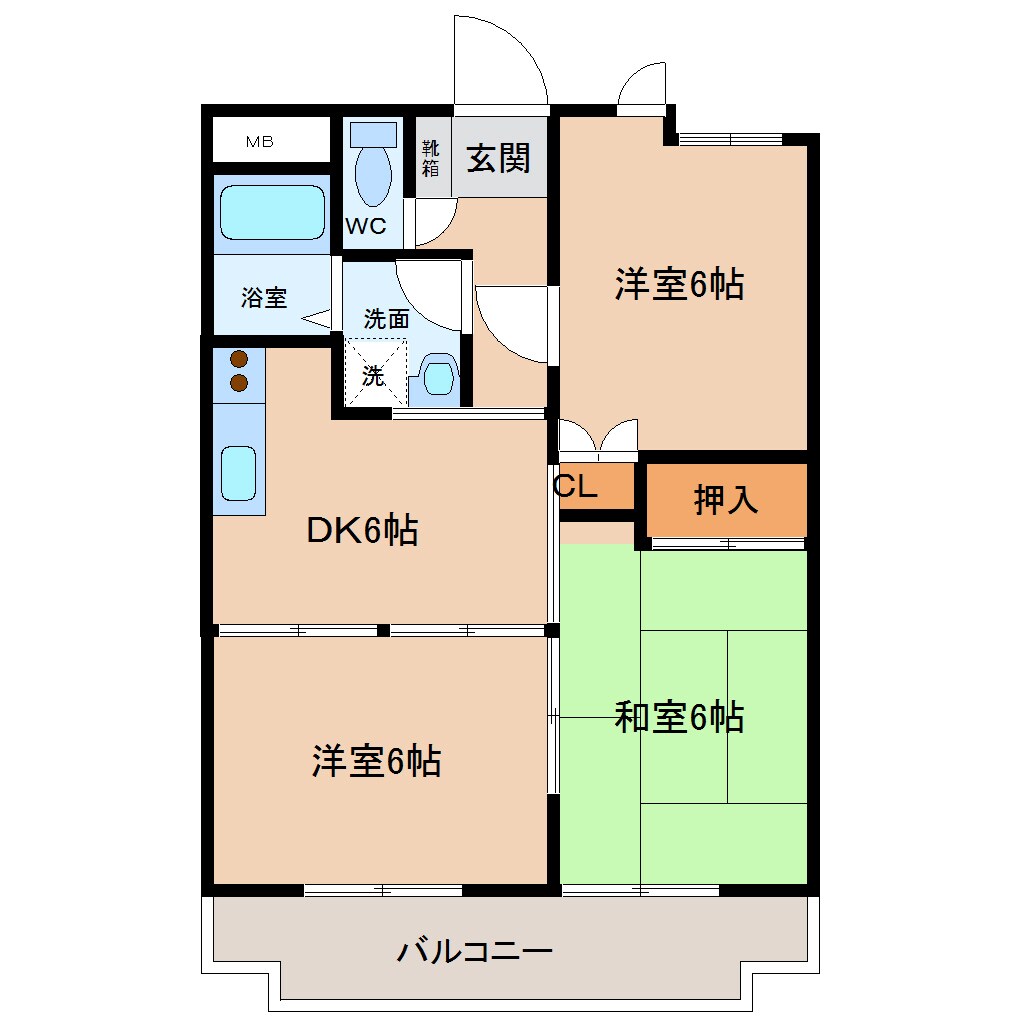 リバーサイドマンションの物件間取画像