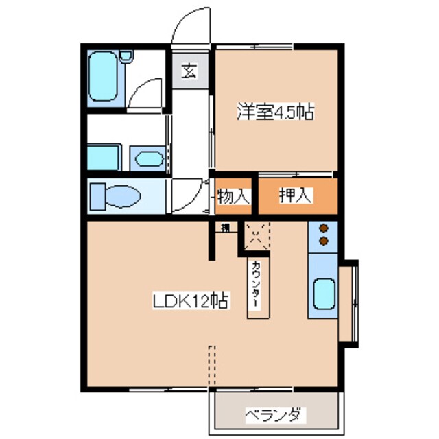 紅楓ハイツの物件間取画像