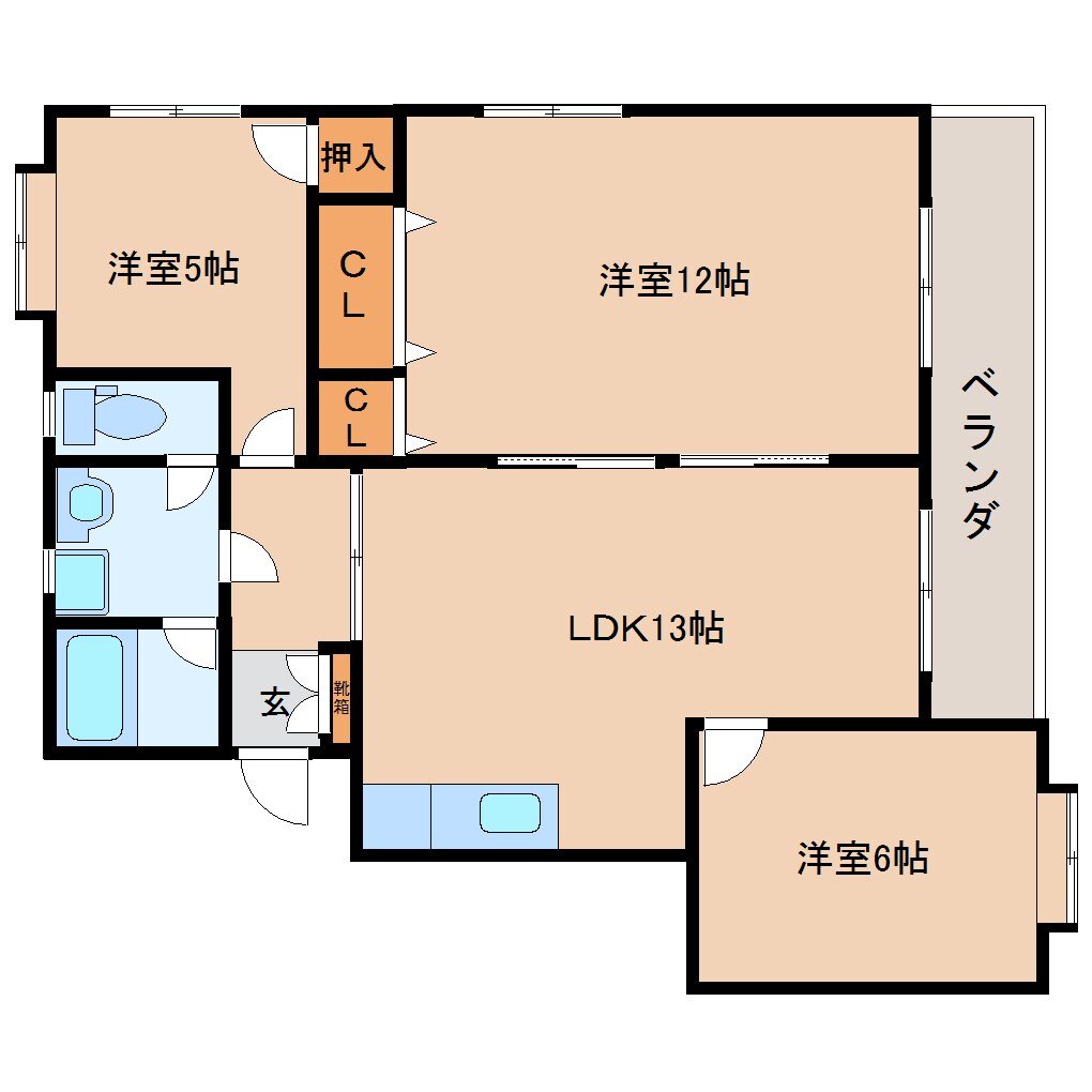 静岡駅 バス7分  中田３丁目西下車：停歩3分 3階の物件間取画像