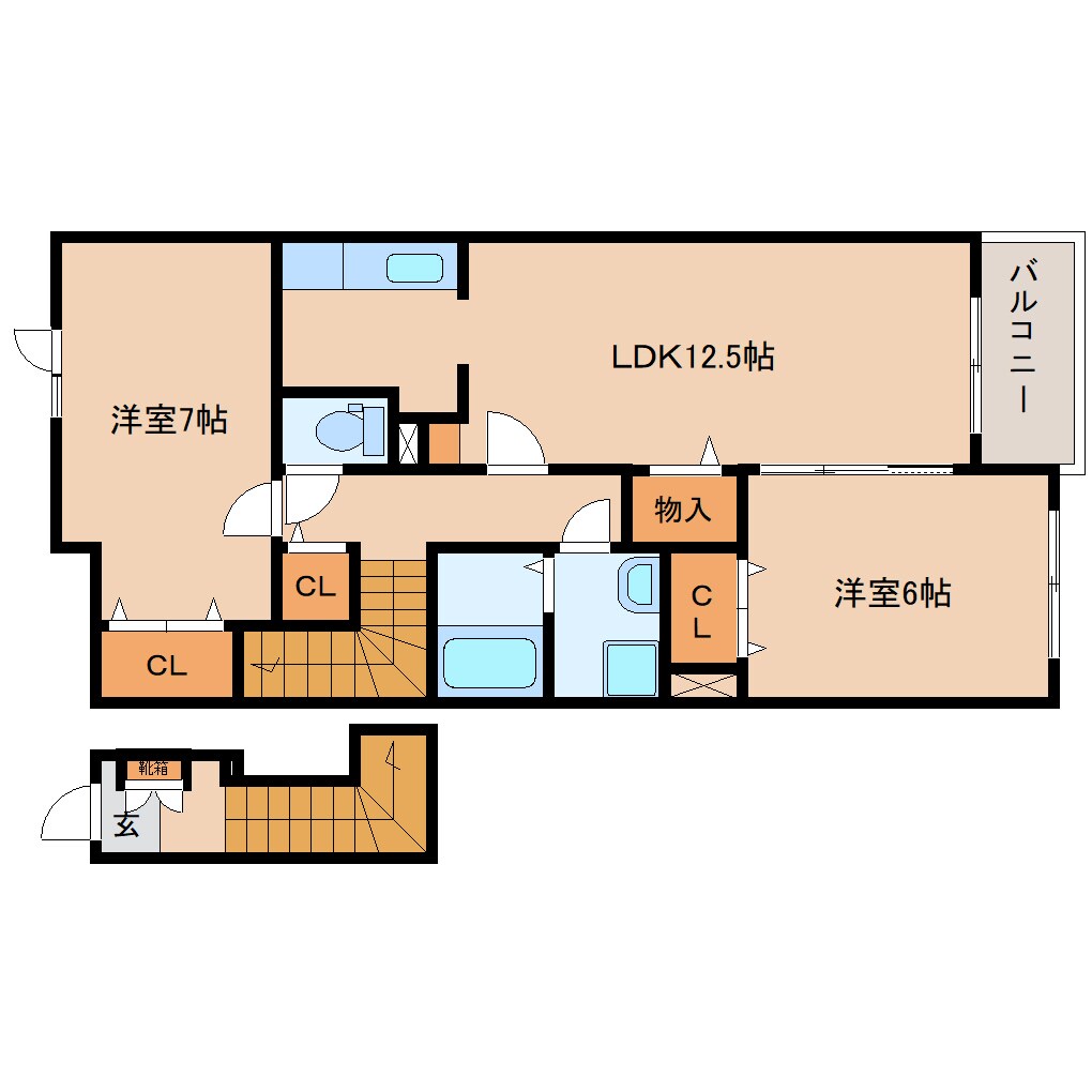 焼津駅 バス8分  縦小路柳屋本店前下車：停歩2分 2階の物件間取画像