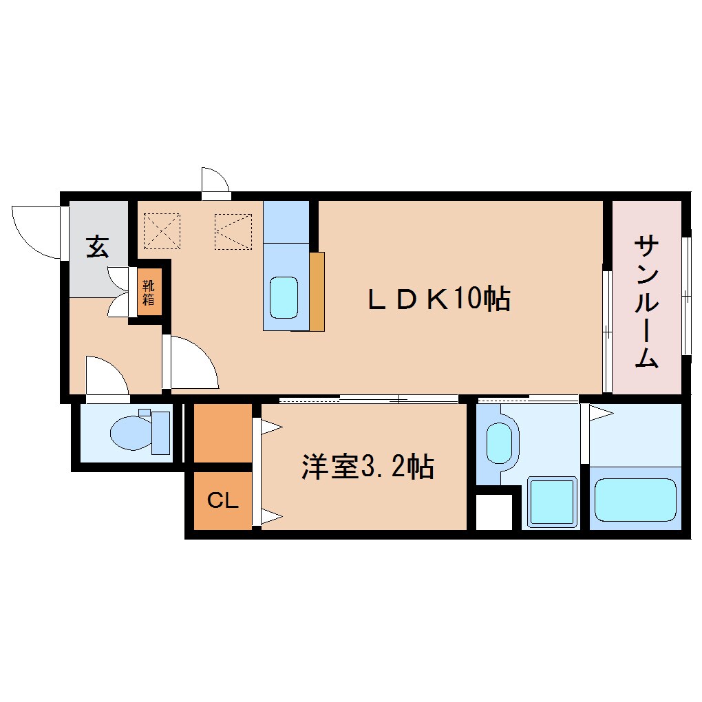 焼津駅 徒歩13分 1階の物件間取画像