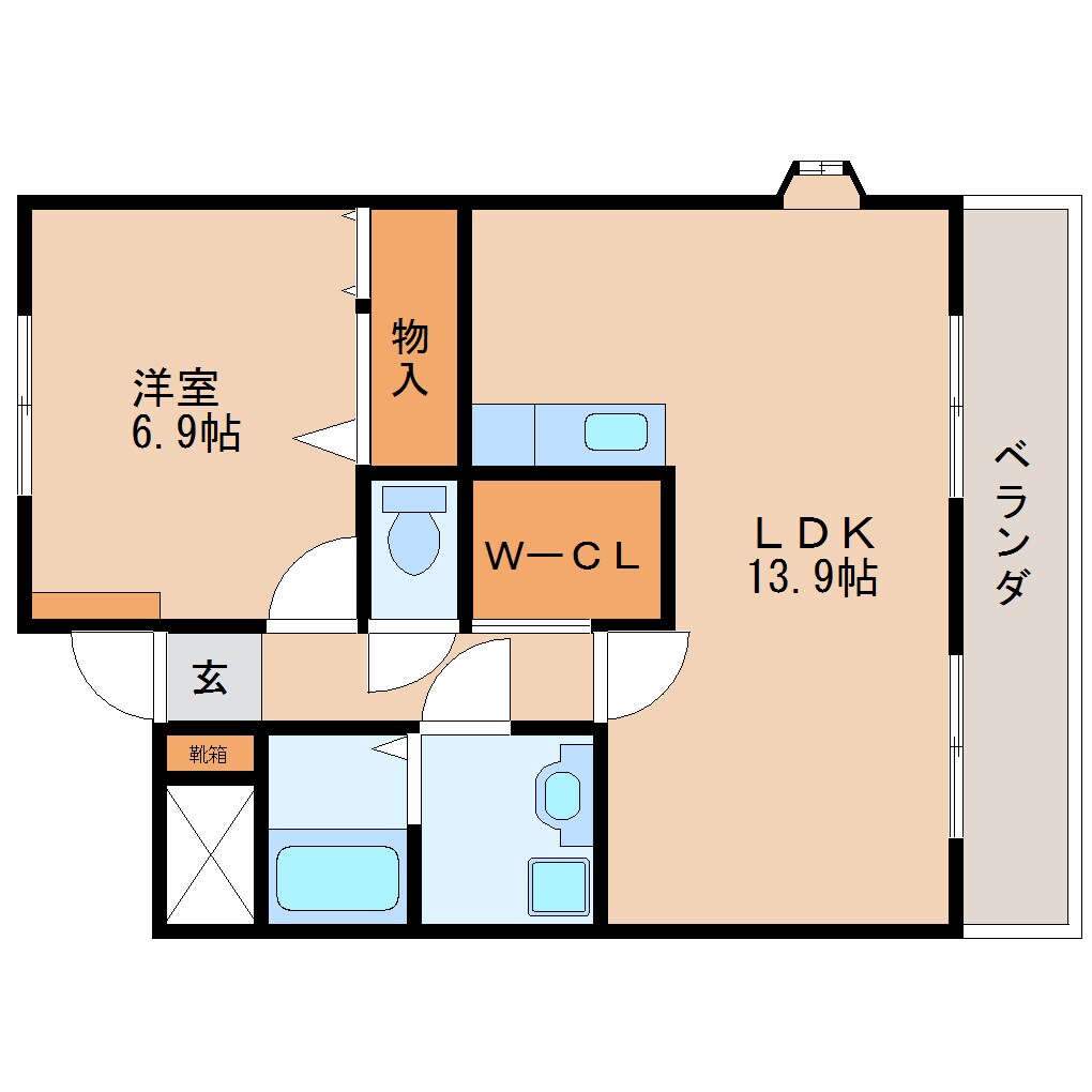 藤枝駅 徒歩15分 1階の物件間取画像