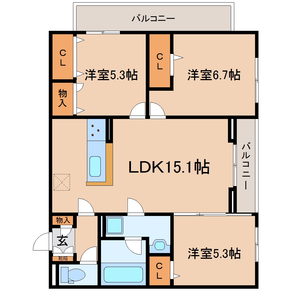 静岡駅 バス11分  中田4丁目下車：停歩4分 2階の物件間取画像