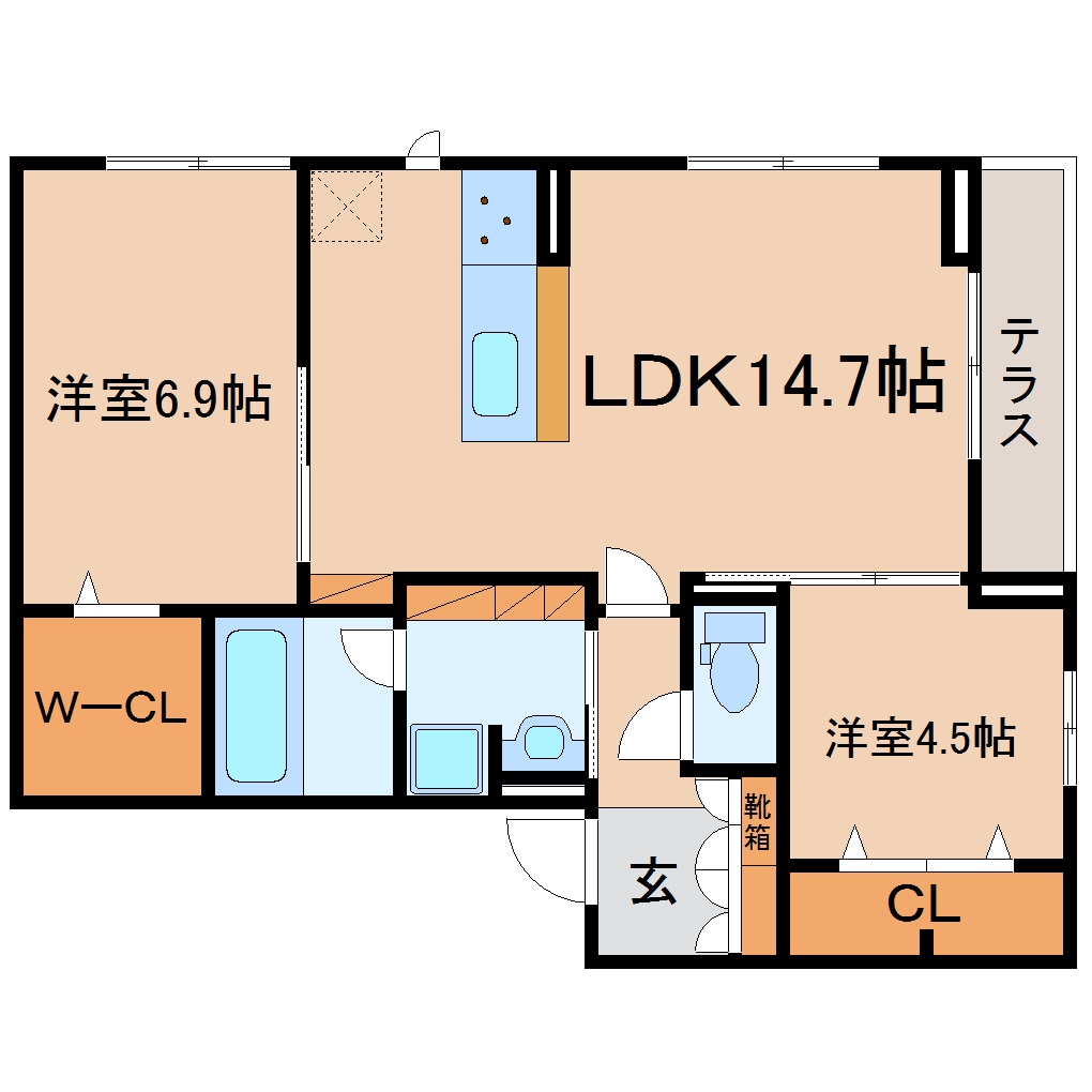 静岡駅 バス11分  馬渕4丁目下車：停歩4分 1階の物件間取画像