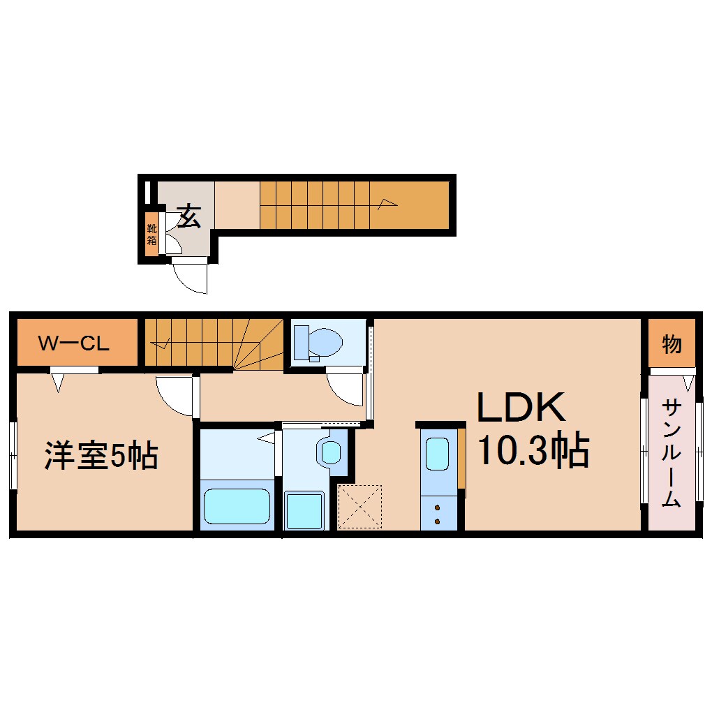 西焼津駅 徒歩23分 2階の物件間取画像