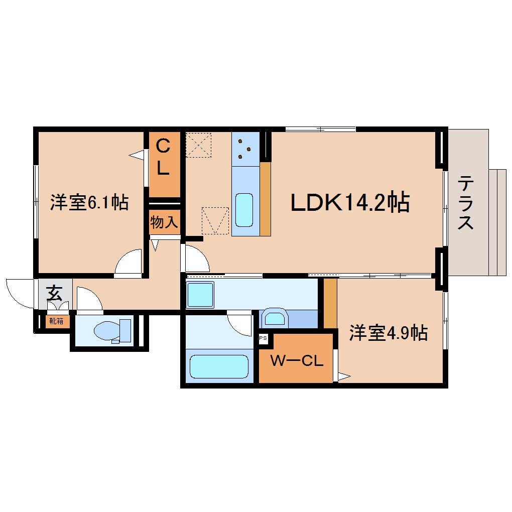 藤枝駅 徒歩22分 1階の物件間取画像