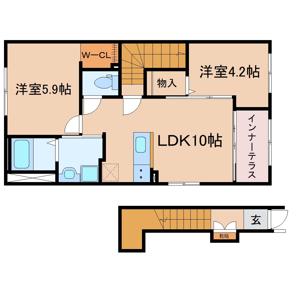 西焼津駅 徒歩24分 2階の物件間取画像