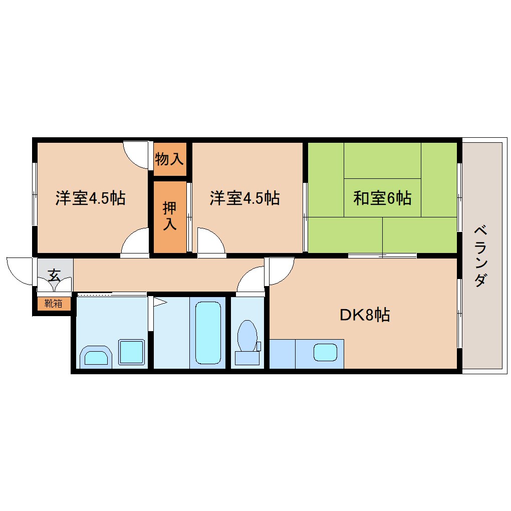 藤枝駅 徒歩10分 2階の物件間取画像