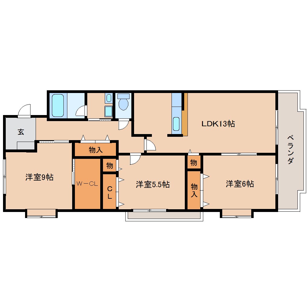 静岡県静岡市駿河区丸子新田マンション 2階の物件間取画像