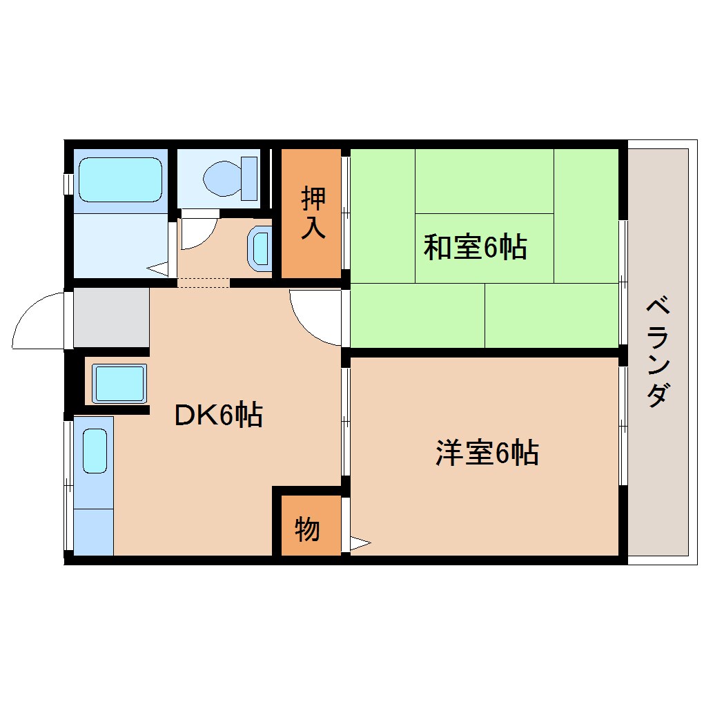 用宗駅 徒歩6分 2階の物件間取画像